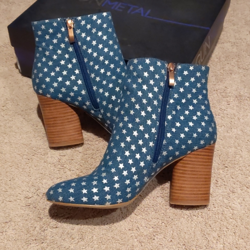 Gunmetal star ankle boots - Picture 3 of 4